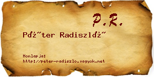 Péter Radiszló névjegykártya